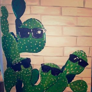 2 for $10 Cool cactus oil painting